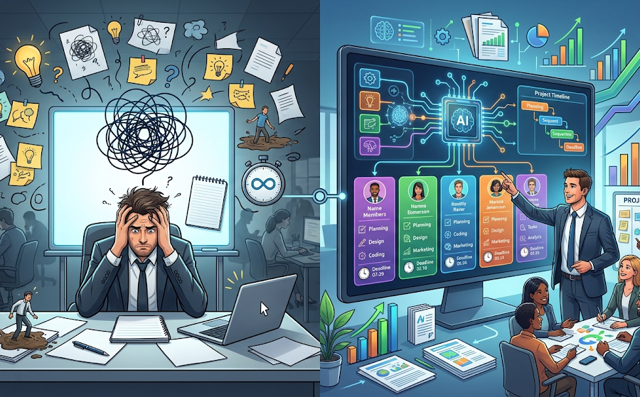 How to Eliminate the Blank Page Syndrome in Project Planning with AI