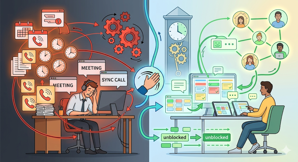 Asynchronous Synchronization: How to Eliminate “Meetingitis” and Accelerate Your Team Management