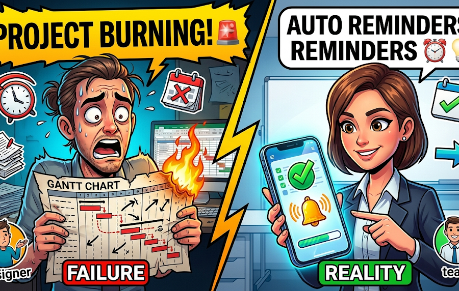 Schedules vs. Reality: Why your Gantt Chart fails if it’s not tied to automated reminders